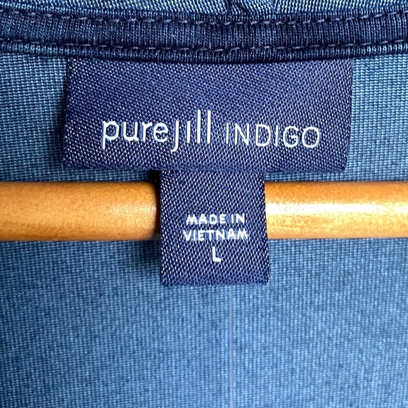 NWT Pure J.Jill Indigo V Neck Wrap Long Sleeve Super Soft And Comfortable NEW - Picture 4 of 5